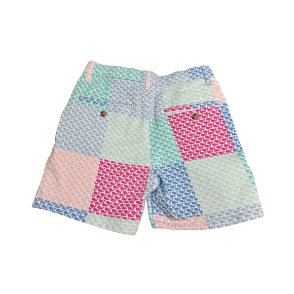Vineyard Vines Girls Patchwork Pastel Pink Blue Cotton Shorts Size 4T - Picture 2 of 4